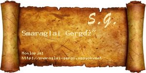 Smaraglai Gergő névjegykártya